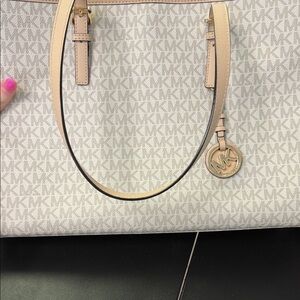Michael Kors Cream and Tan Signature Tote